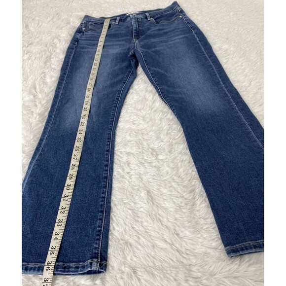 Ann Taylor LOFT Made and Loved Jeans 29 Modern Boot Blue Denim The Kick Crop - Picture 7 of 14